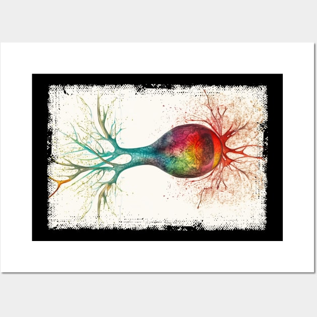 Abstract Human nerve cell Wall Art by erzebeth